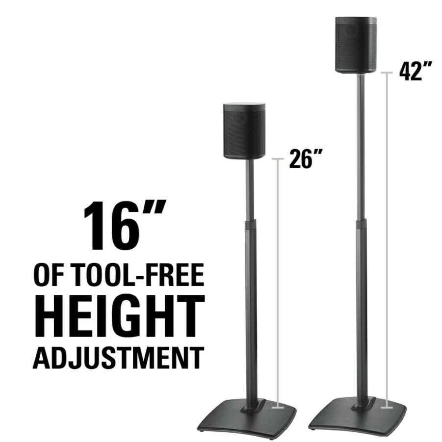 Speaker Mounts And Stands SANUS | Adjustable Height Wireless Speaker Stand Designed For Sonos One, Sonos One Sl, Play:1, And Play:3 - Single