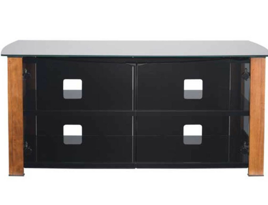 Racks And Furniture SANUS | Widescreen Lowboy Smoked Tempered-Glass Doors — Fits Av Components And Tvs Up To 55"